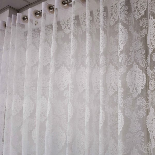 white net lace curtain