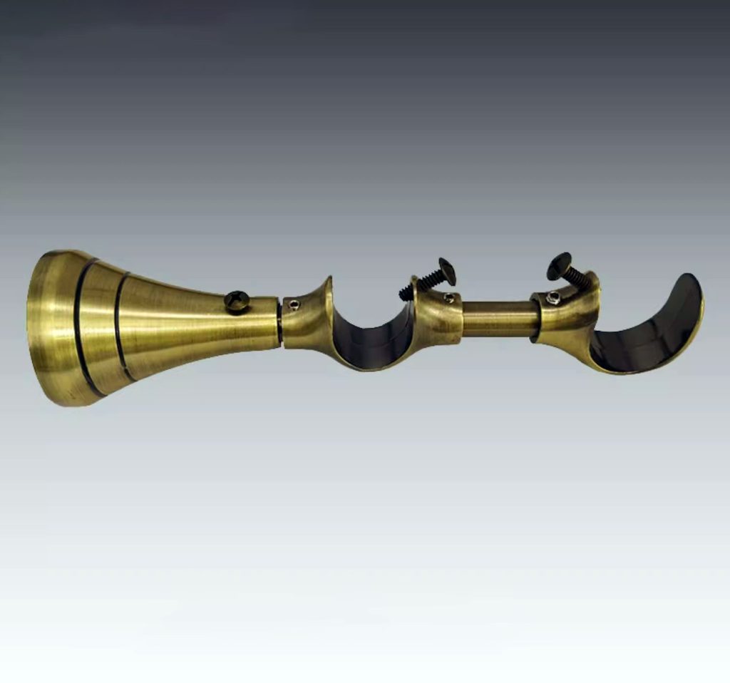 Double Curtain Rod Bracket - Antique Bronze Finish